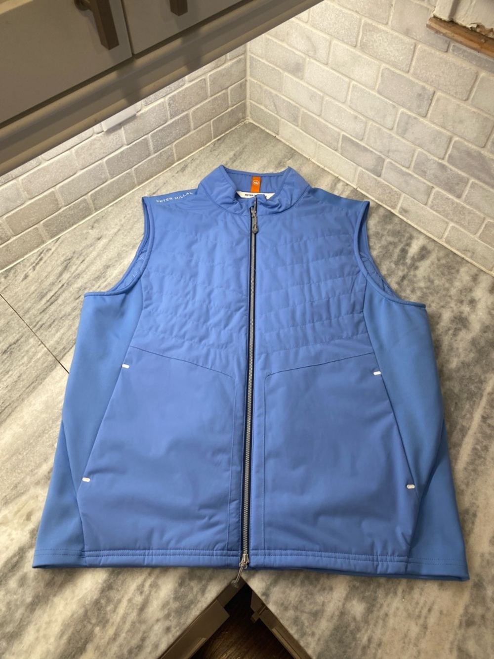 Peter Millar Men's Light Blue Quilted Performance Vest